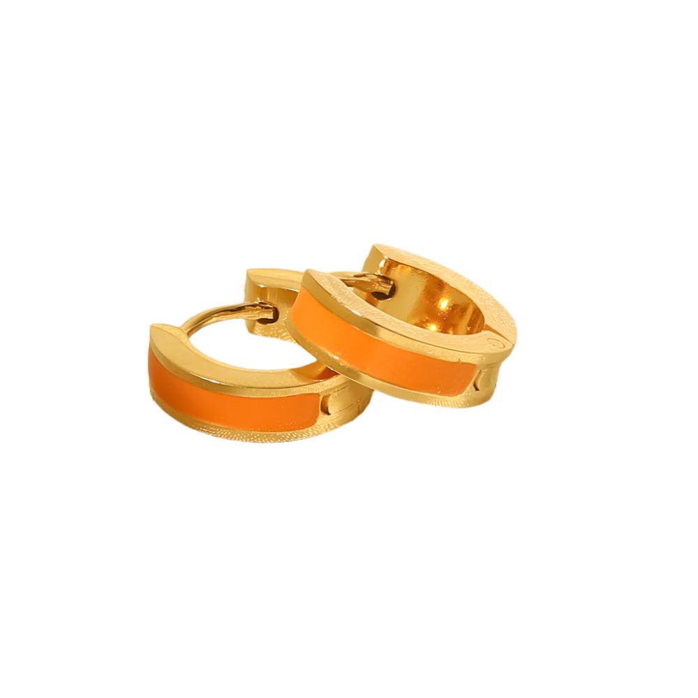 Stripe Accent Small Hoop Earrings