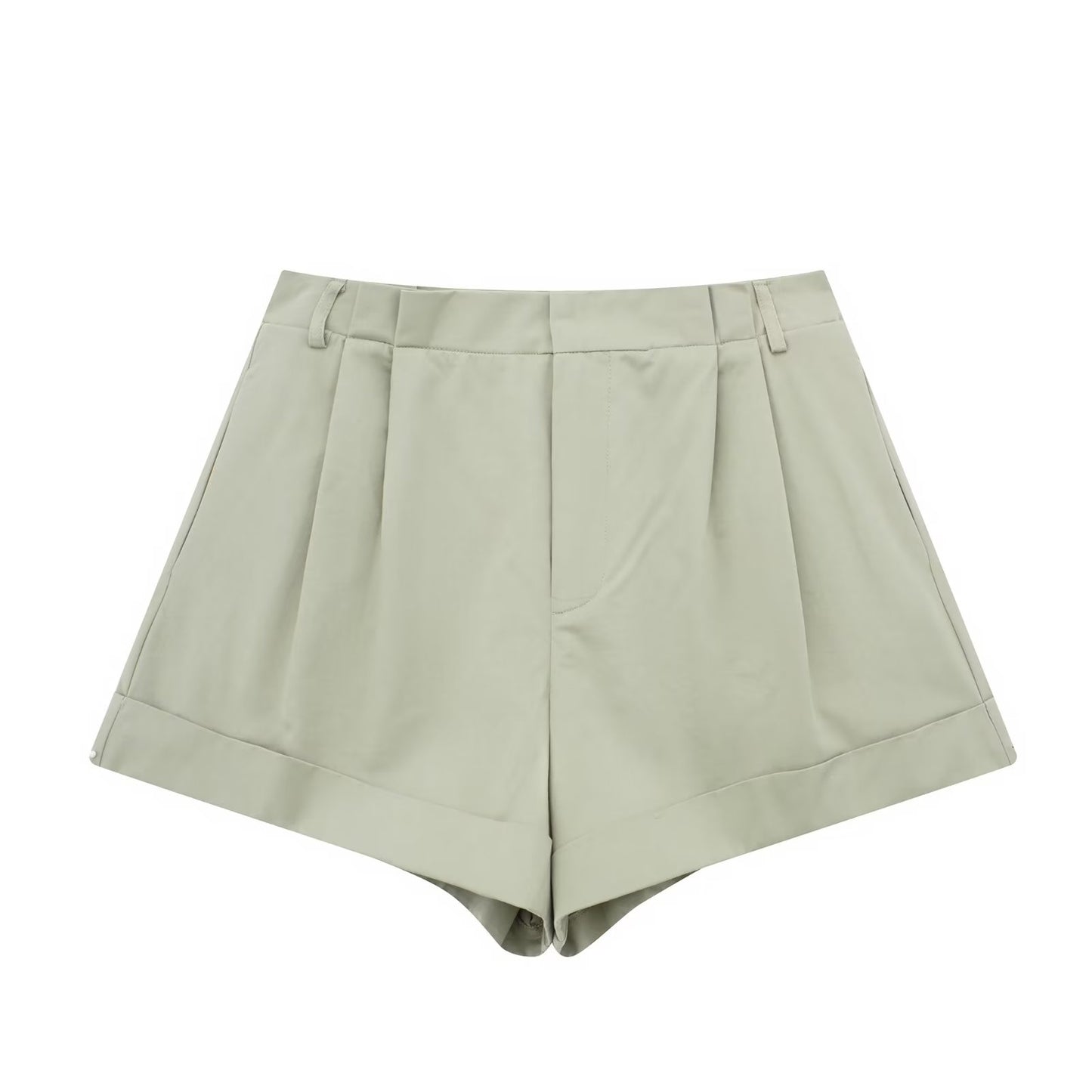 Pleated High Waist Shorts