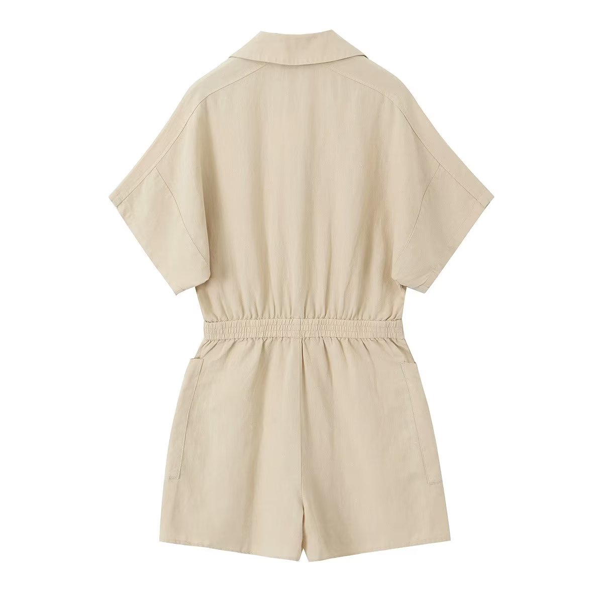 V-Neck Buttoned Romper