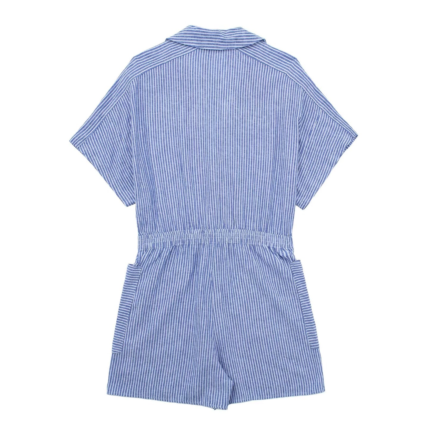 V-Neck Buttoned Romper