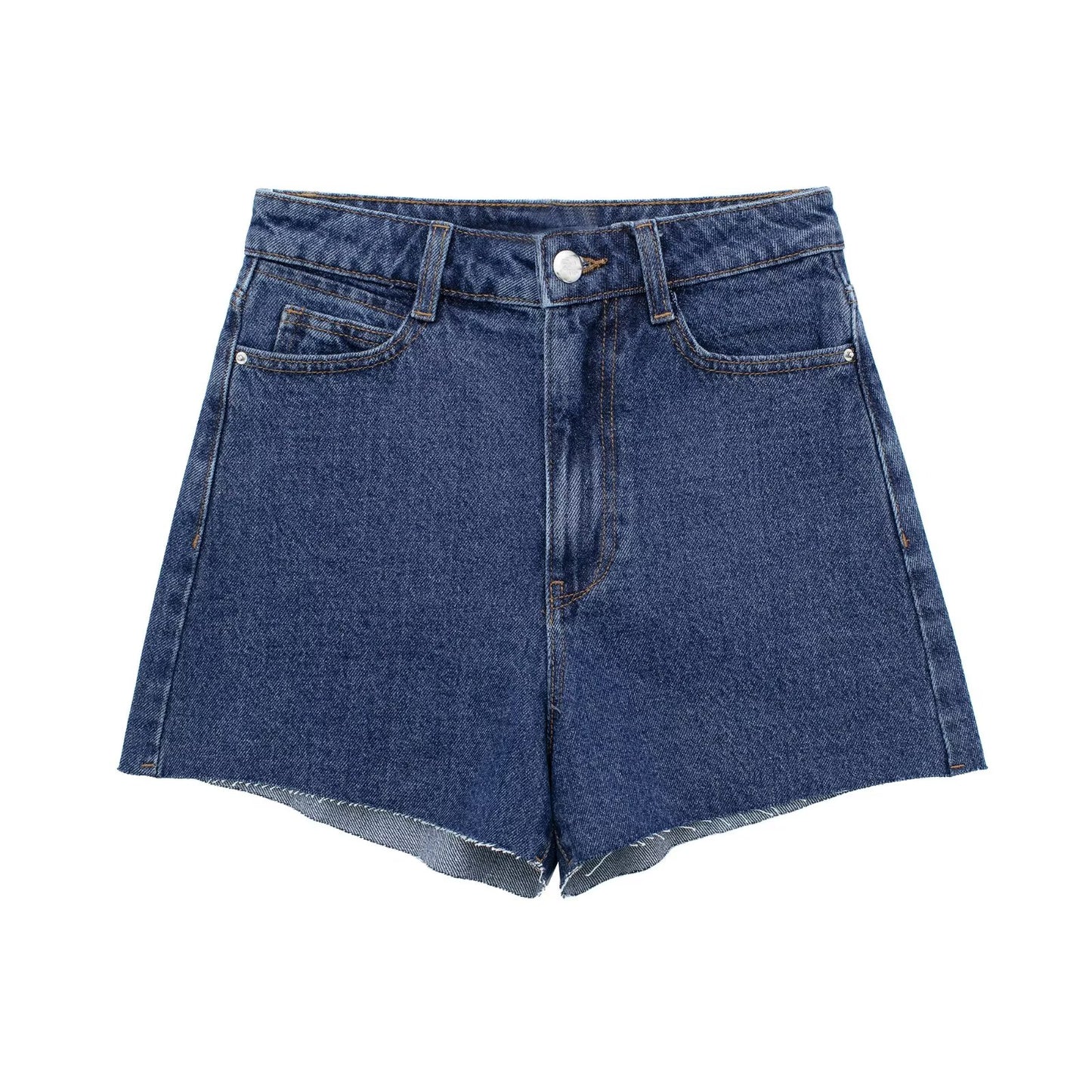 Frayed Hem High Waist Shorts