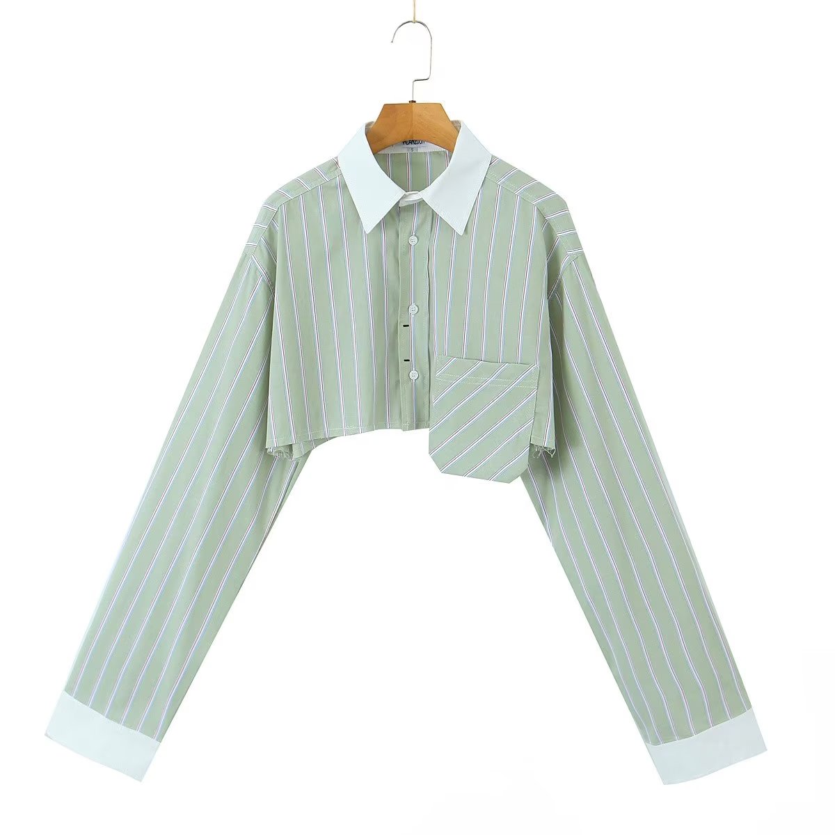 Long Sleeve Button Up Striped Top