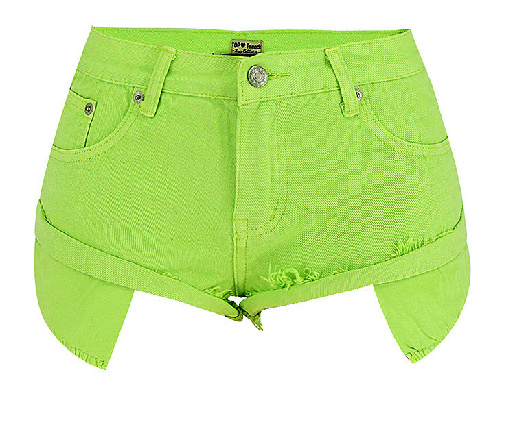 Exposed Pocket Ultra Short Frayed Hem Shorts