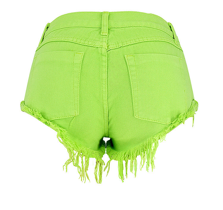 Exposed Pocket Ultra Short Frayed Hem Shorts