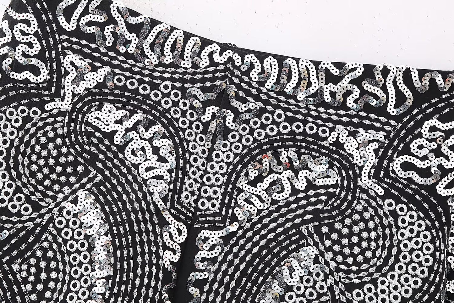 Beaded Sequin High Waist Shorts