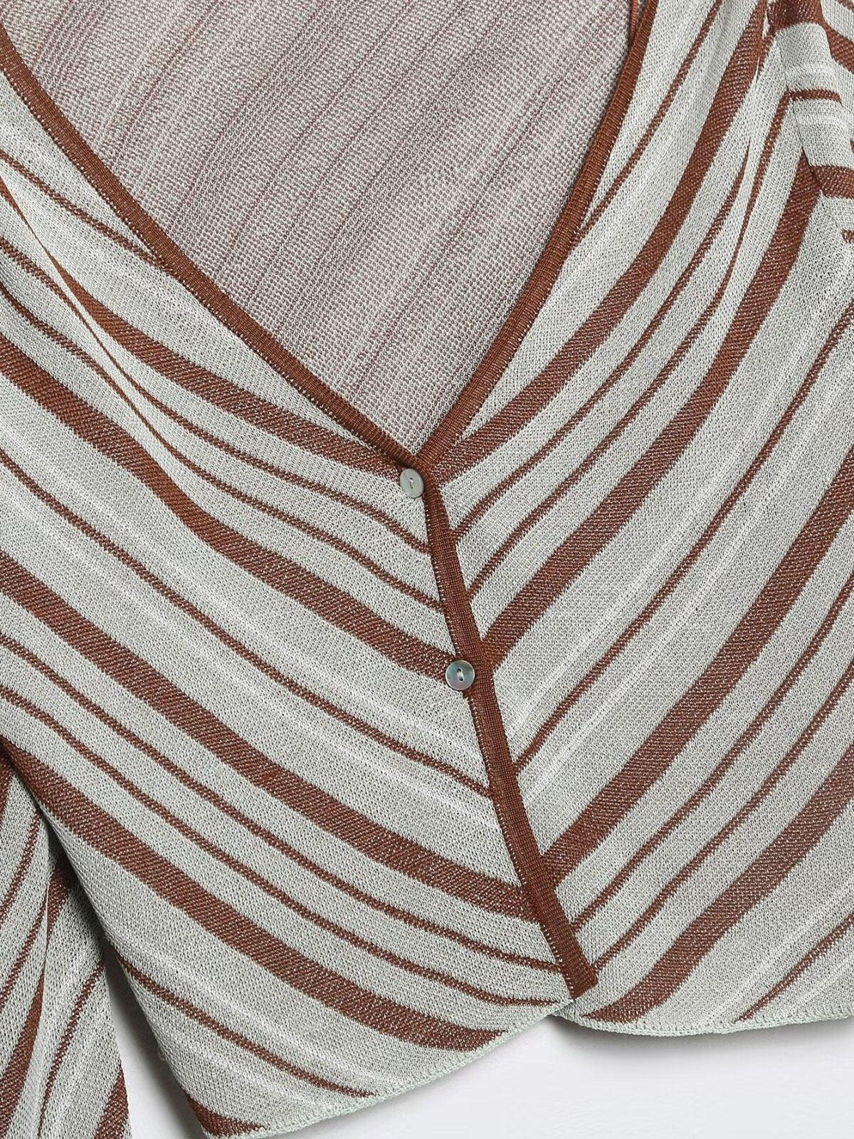 Striped V Neck Top and Skirt Set