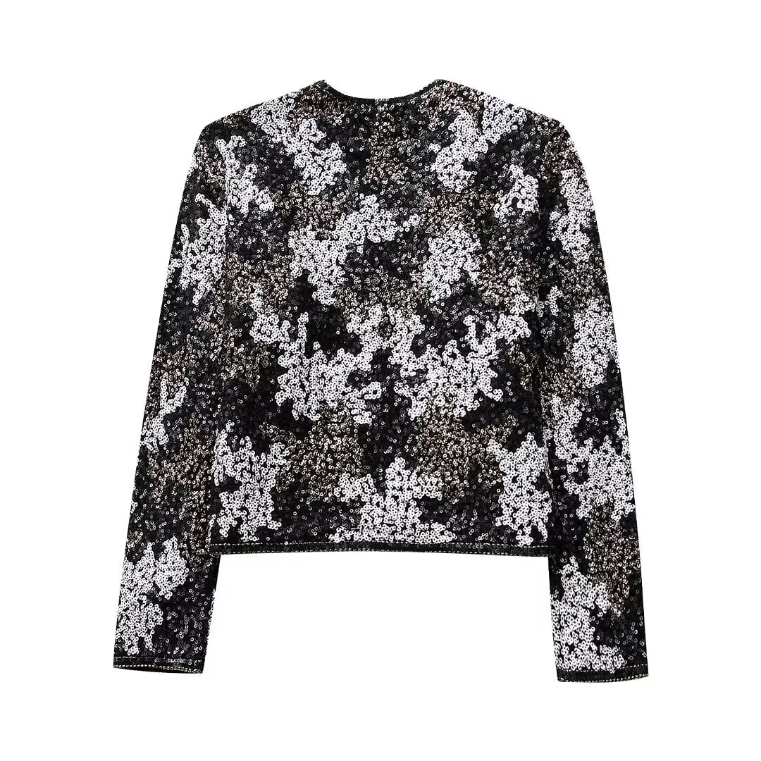 Sequined Zip Up Jacket