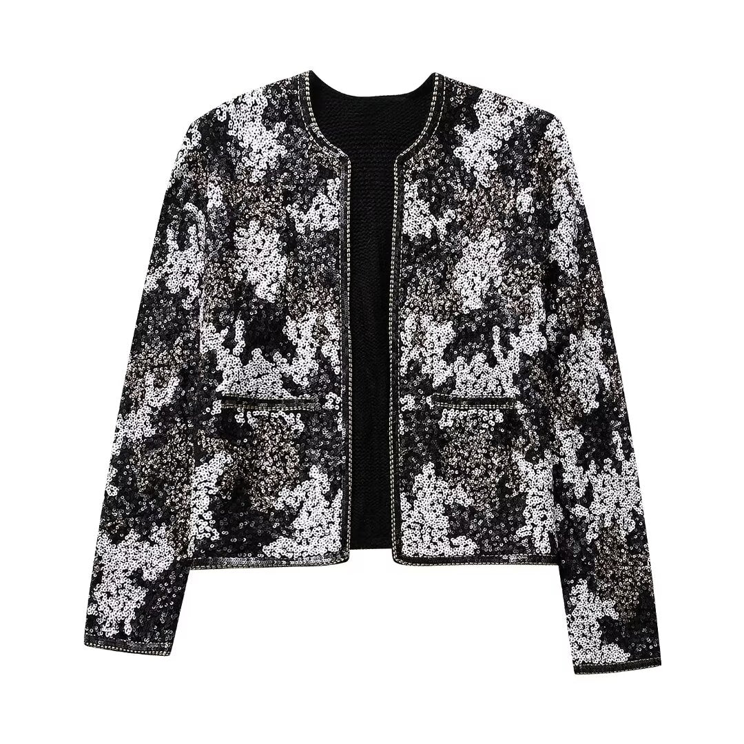 Sequined Zip Up Jacket