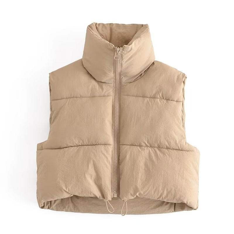 Padded Cropped Puffer Vest – Shop Style Shark