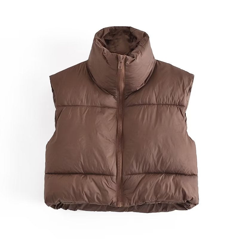 Padded Cropped Puffer Vest – Shop Style Shark