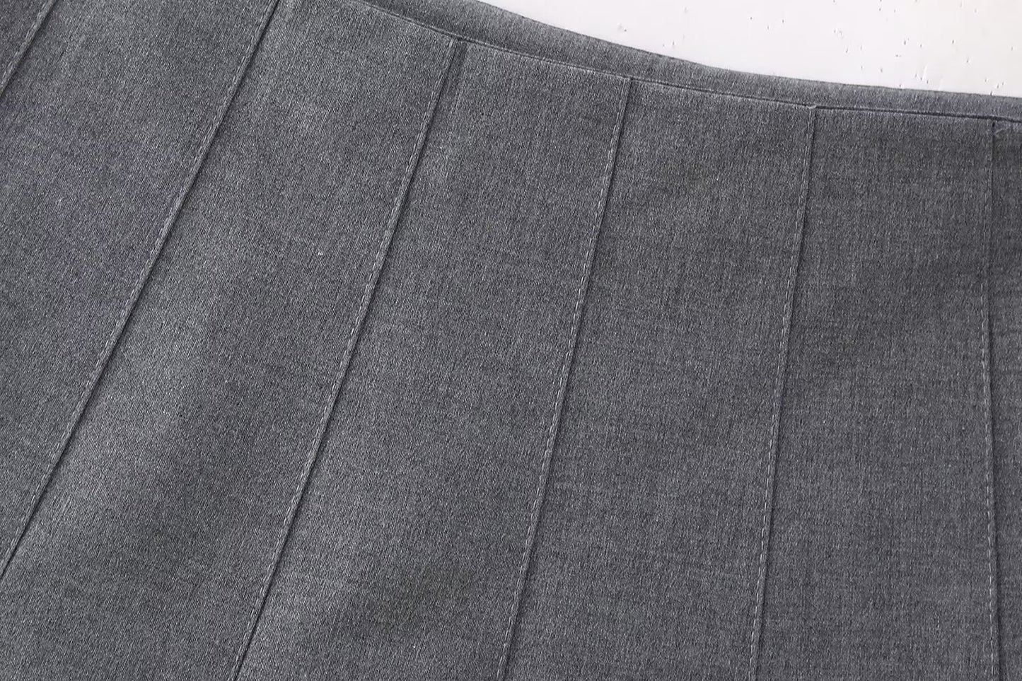 Pleated Woolen Mini Skirt