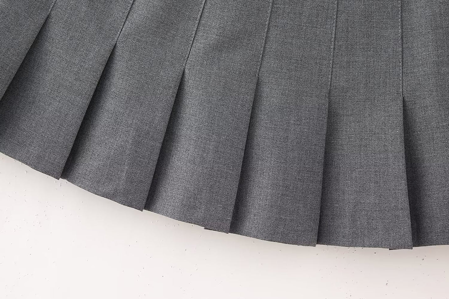 Pleated Woolen Mini Skirt