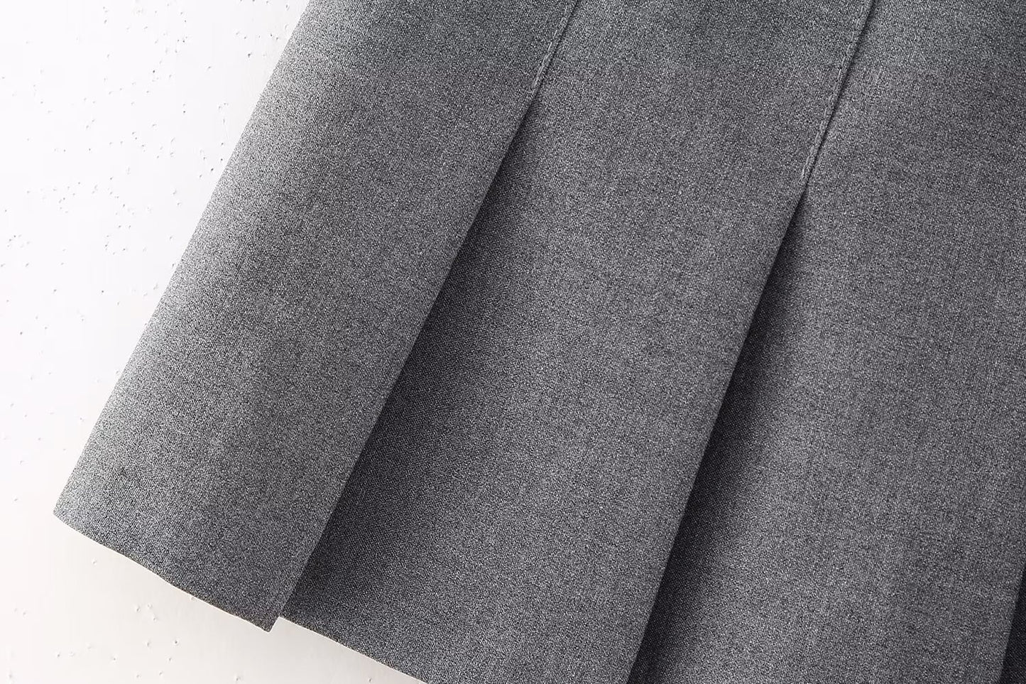 Pleated Woolen Mini Skirt