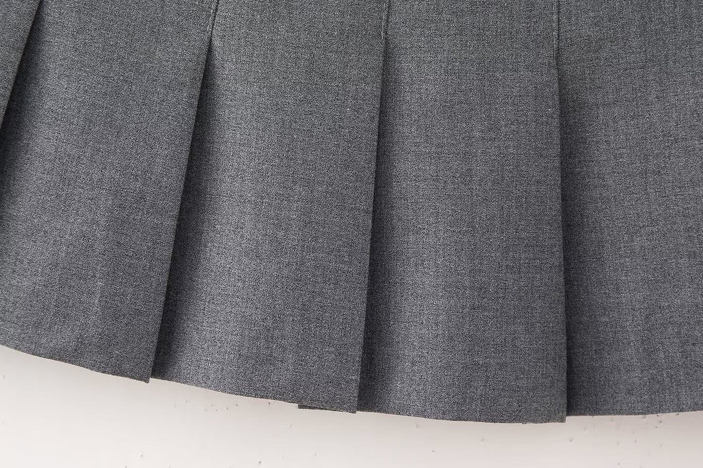 Pleated Woolen Mini Skirt