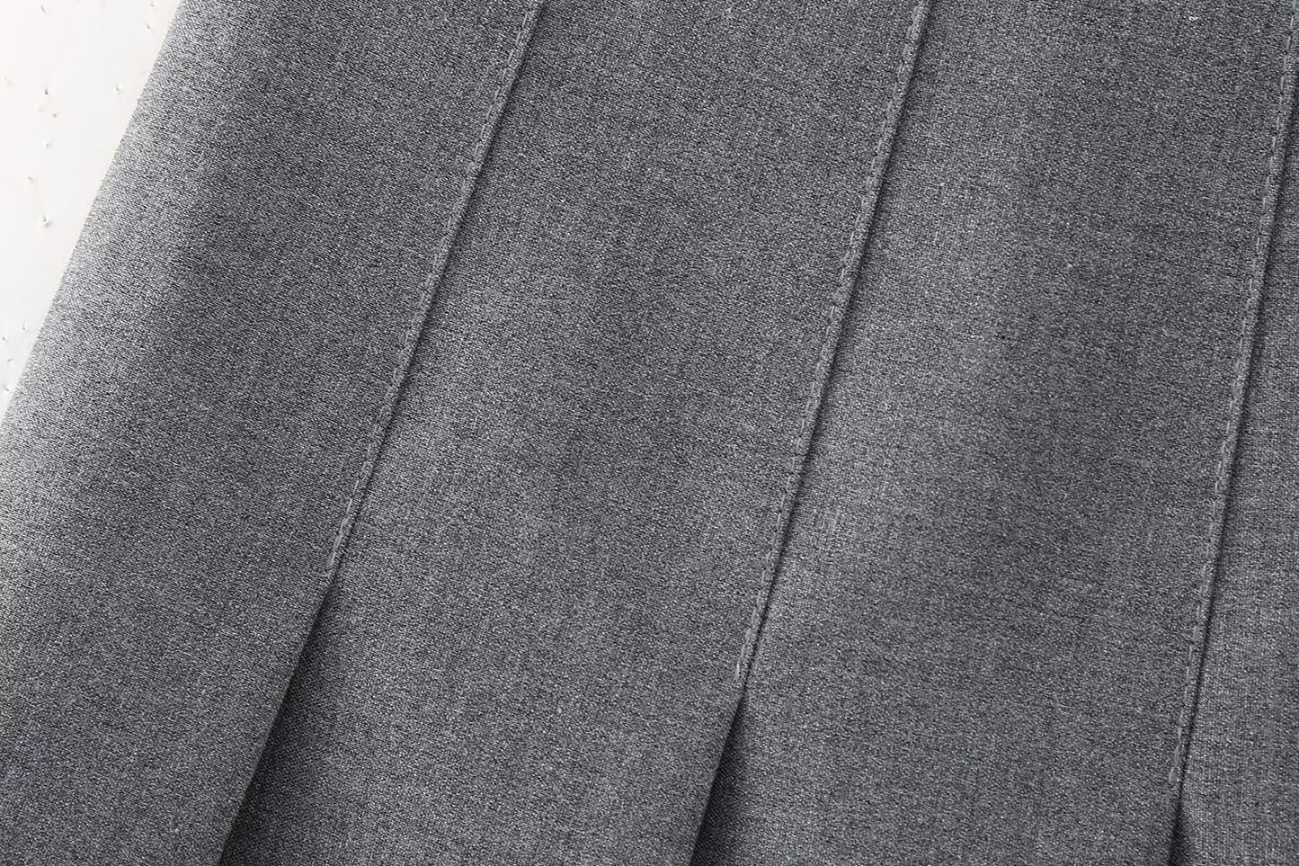 Pleated Woolen Mini Skirt
