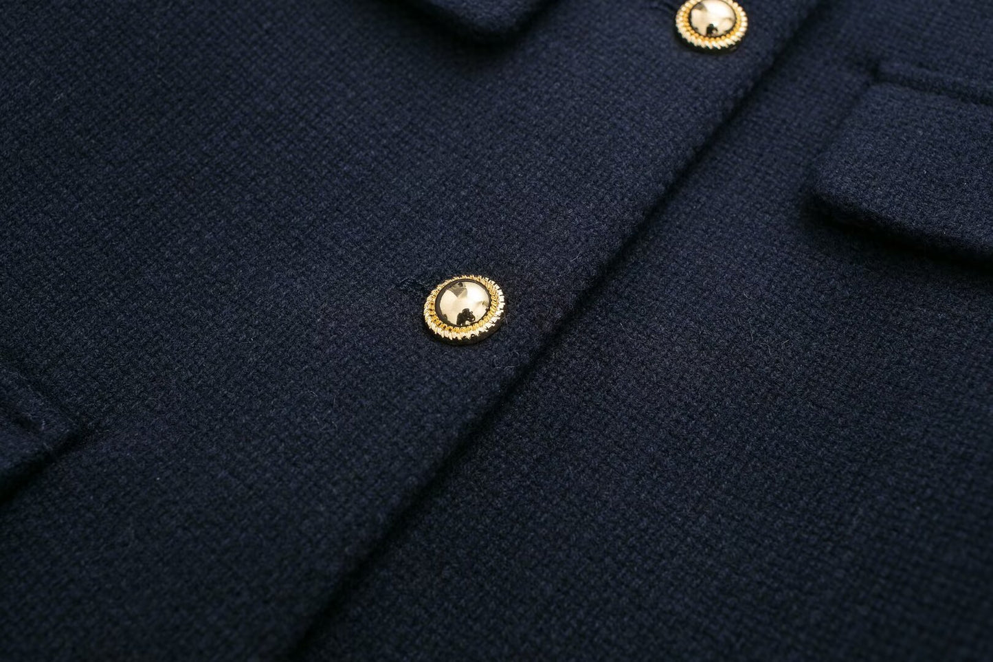 Long Sleeve Crew Neckline Button Jacket