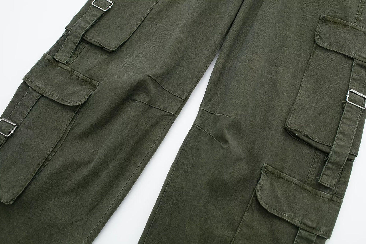 Low Rise Dark Green Cargo Pants
