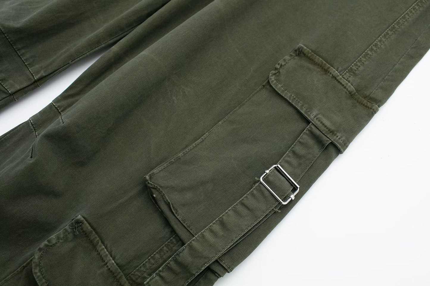 Low Rise Dark Green Cargo Pants