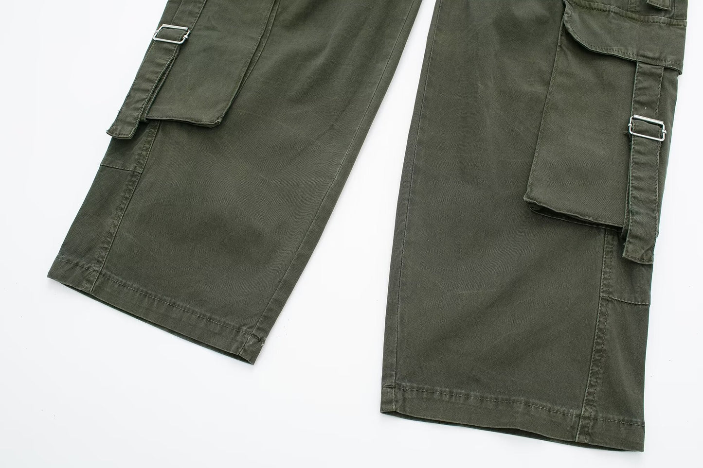 Low Rise Dark Green Cargo Pants