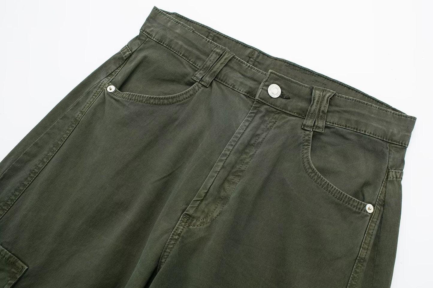 Low Rise Dark Green Cargo Pants