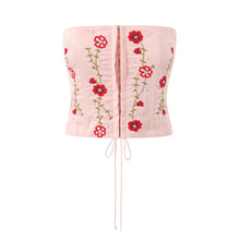  Strapless Embroidered and Beaded Corset Top