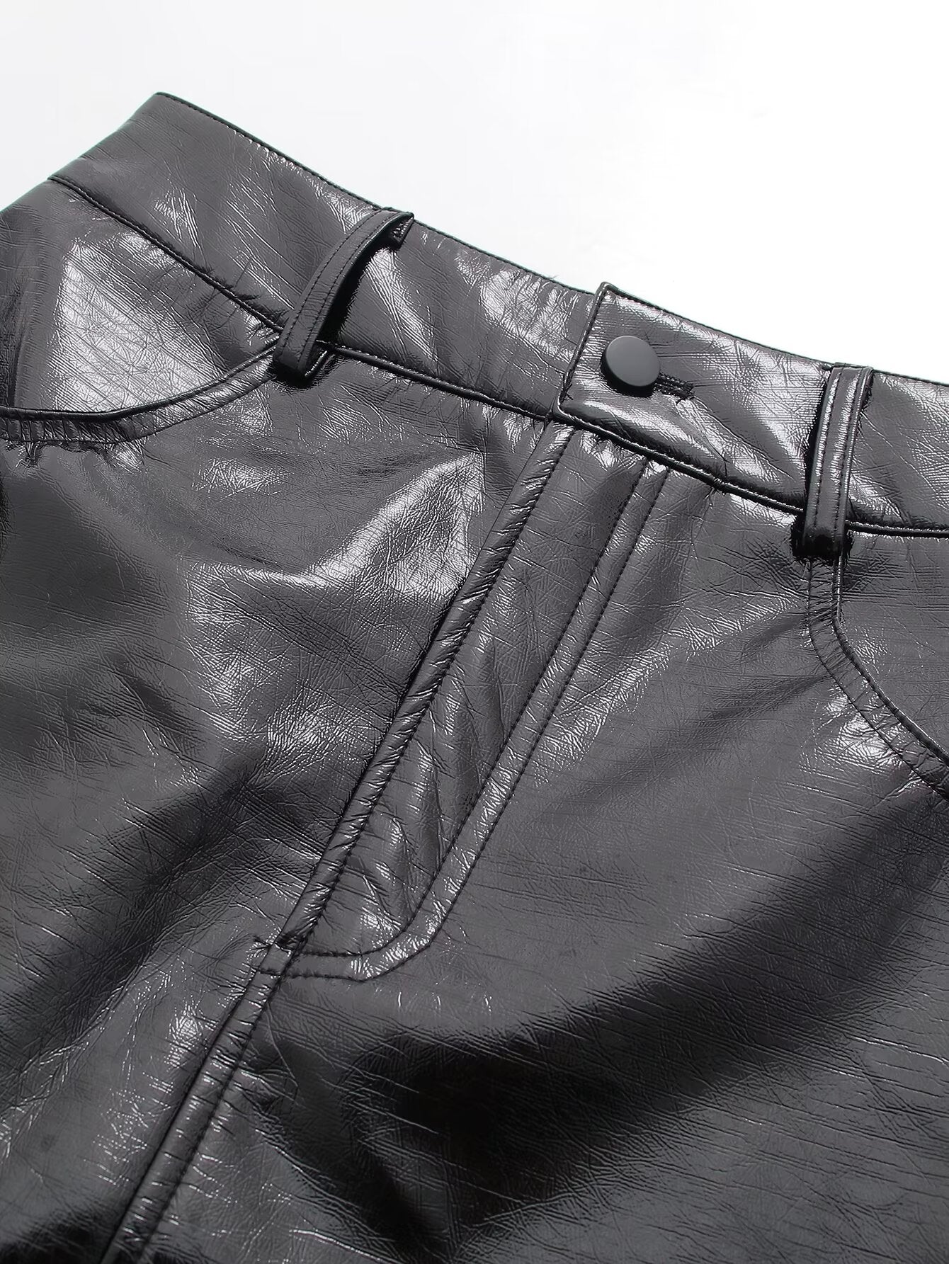 High Waist Faux Leather Pencil Skirt