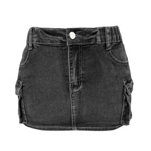  Cargo Pocket Denim Mini Skirt