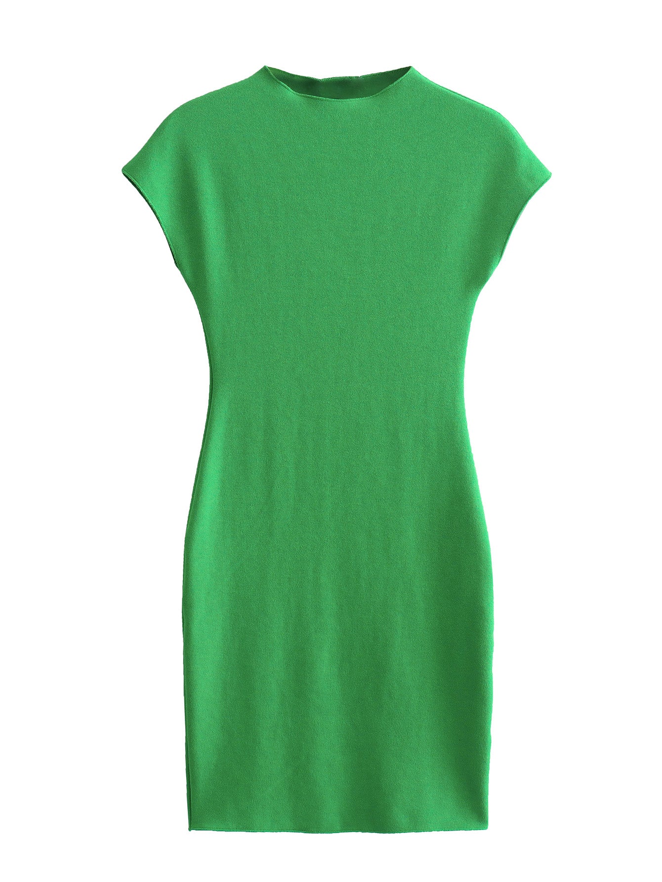 Cap Sleeve Mock Neck Mini Dress