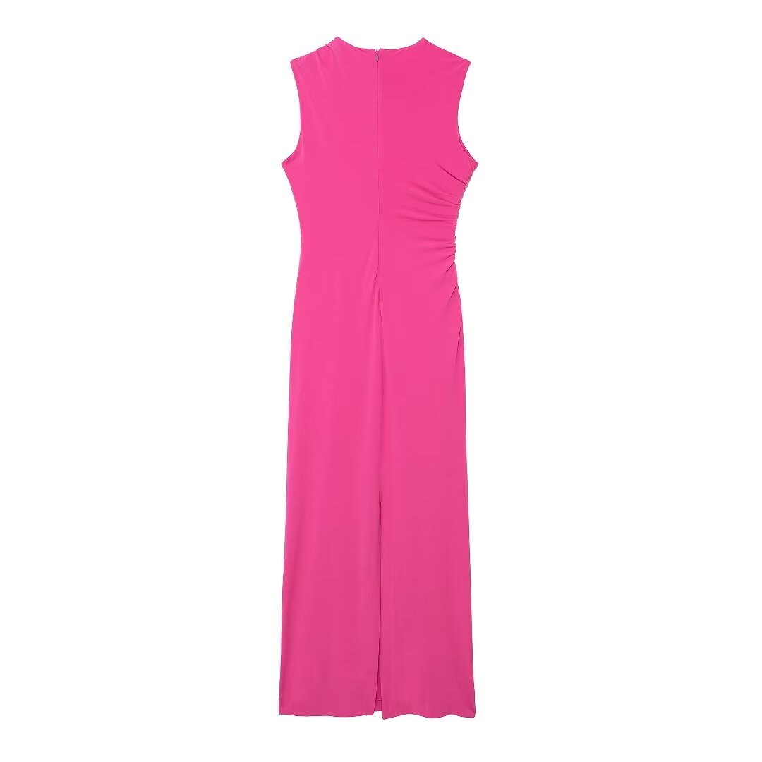 Ruched Sleeveless Maxi Dress