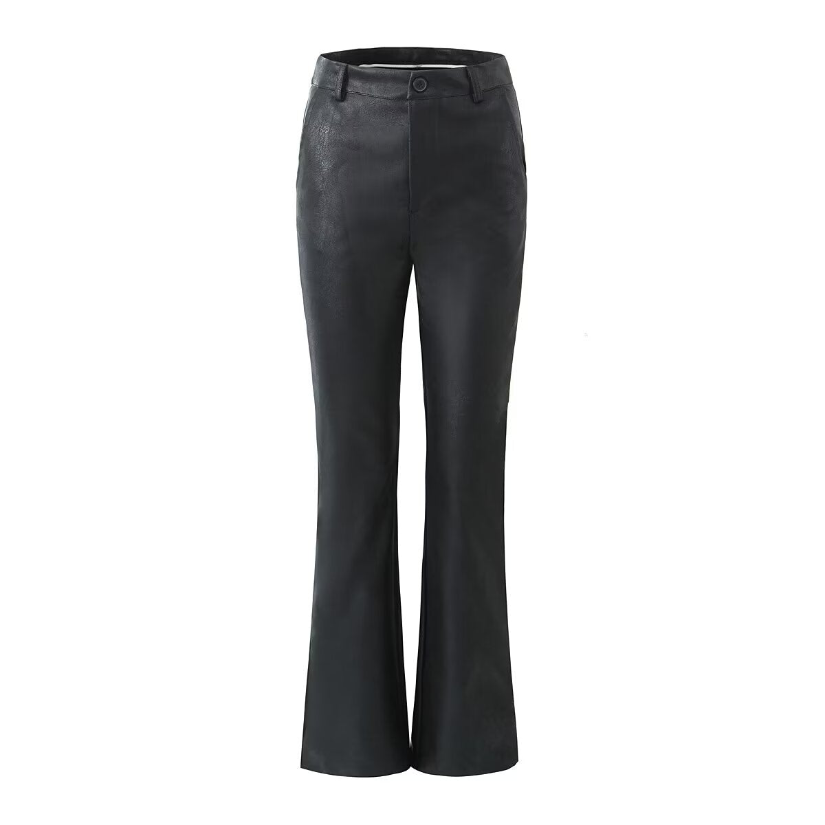 High Waist Flair PU Pants