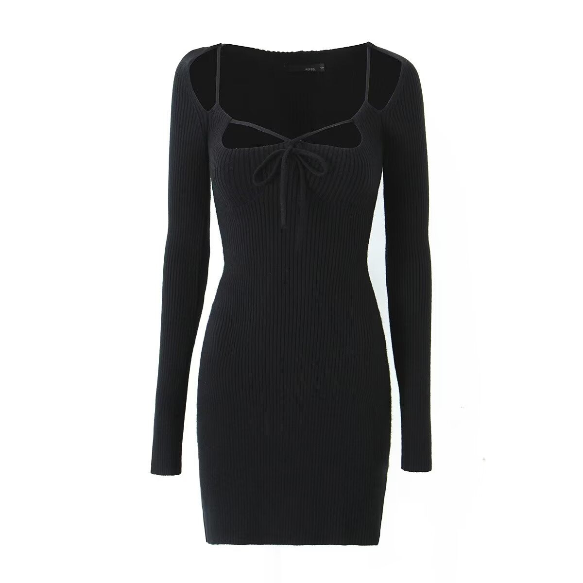 Long Sleeve Ribbed Mini Dress