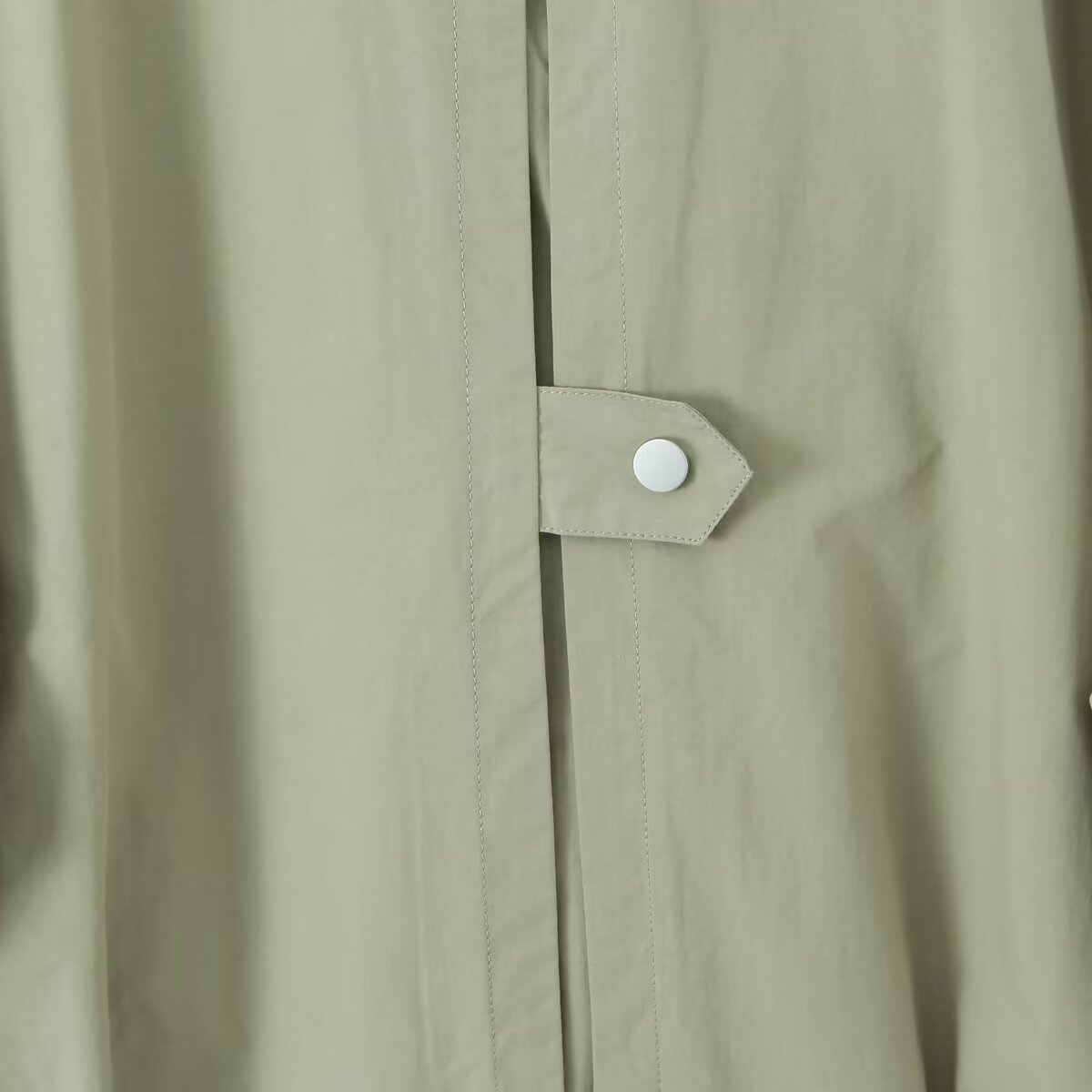 Contrast Collar Loose Fitted Green Jacket