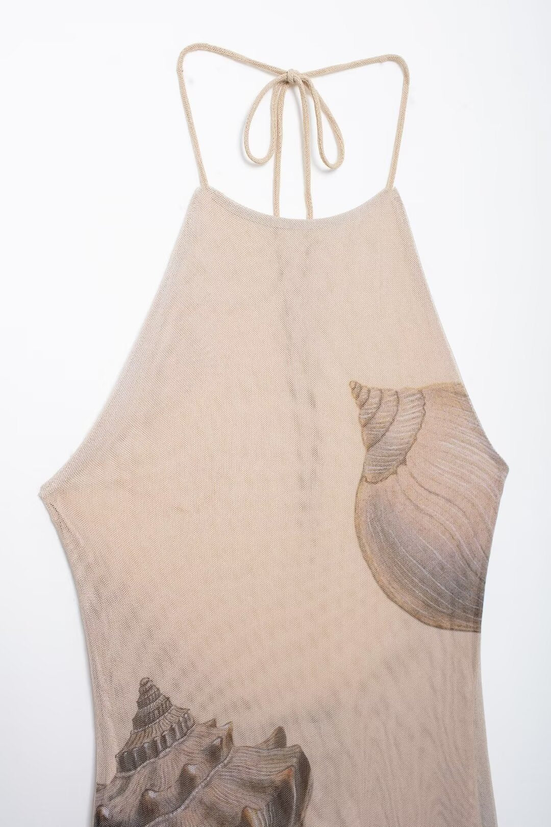 Shell Print Halter Maxi Dress