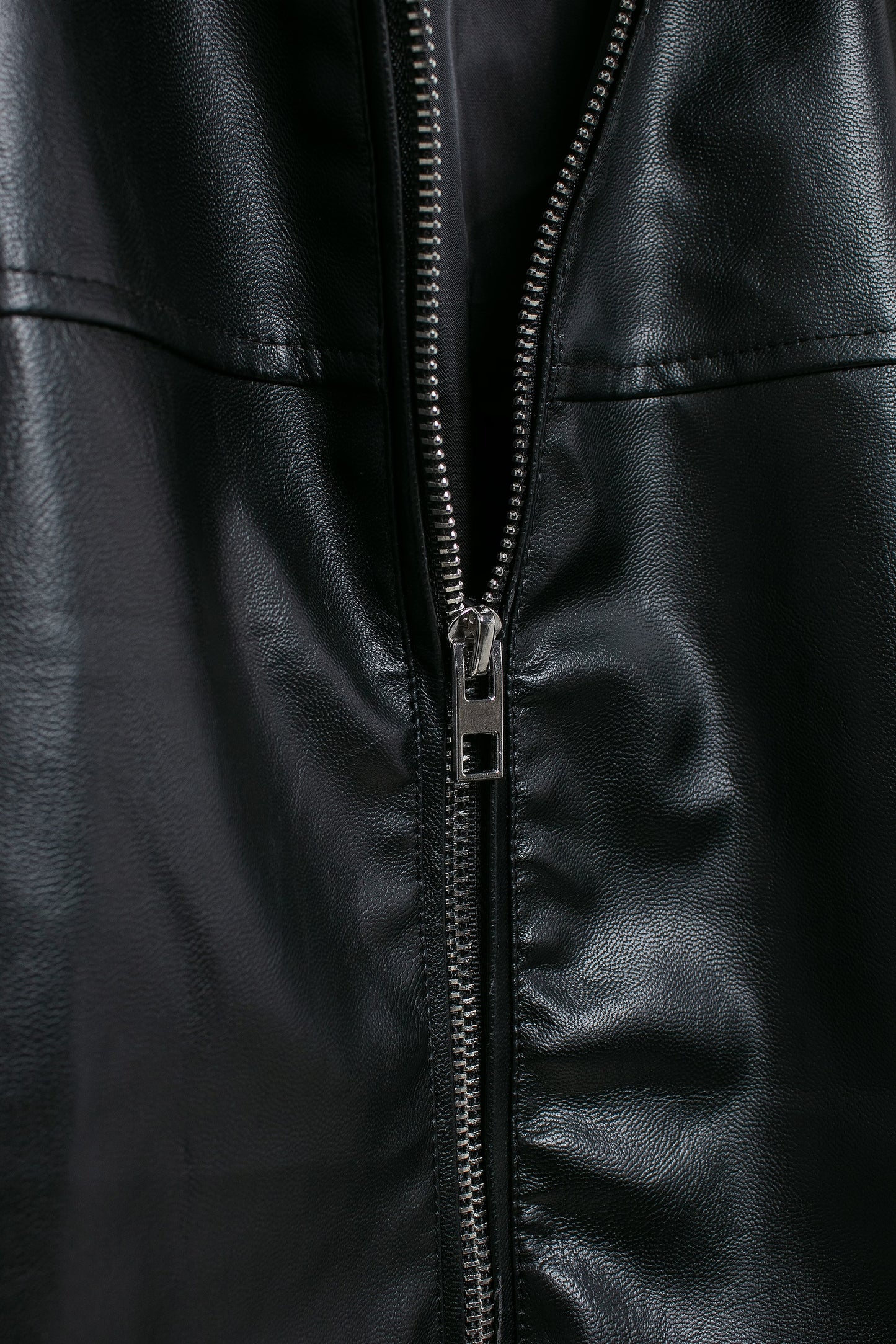 Long Sleeve Faux Leather Oversized Jacket