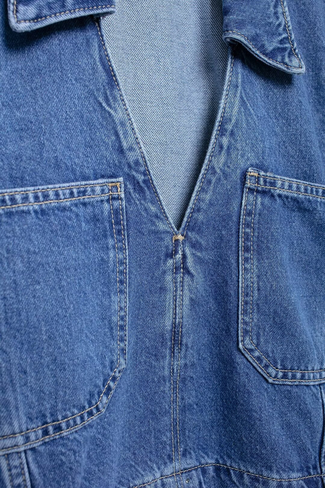 Long Sleeve Cropped Denim Top
