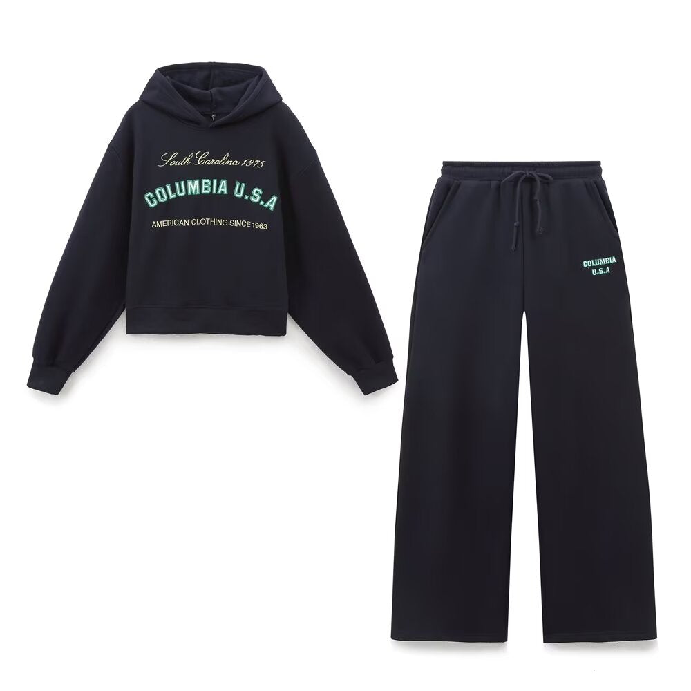 Screen Print Hoodie and Sweats Set