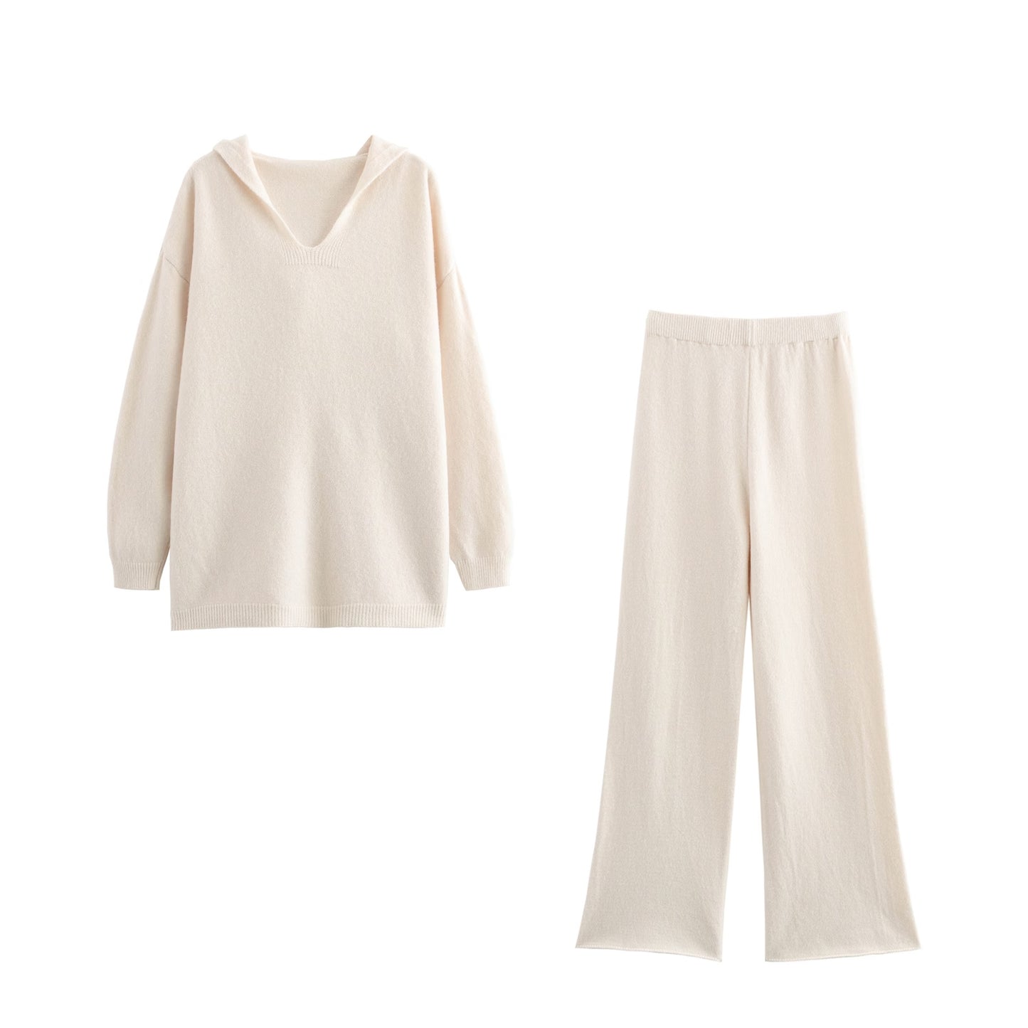 Hooded Pullover and Wide Leg Pants