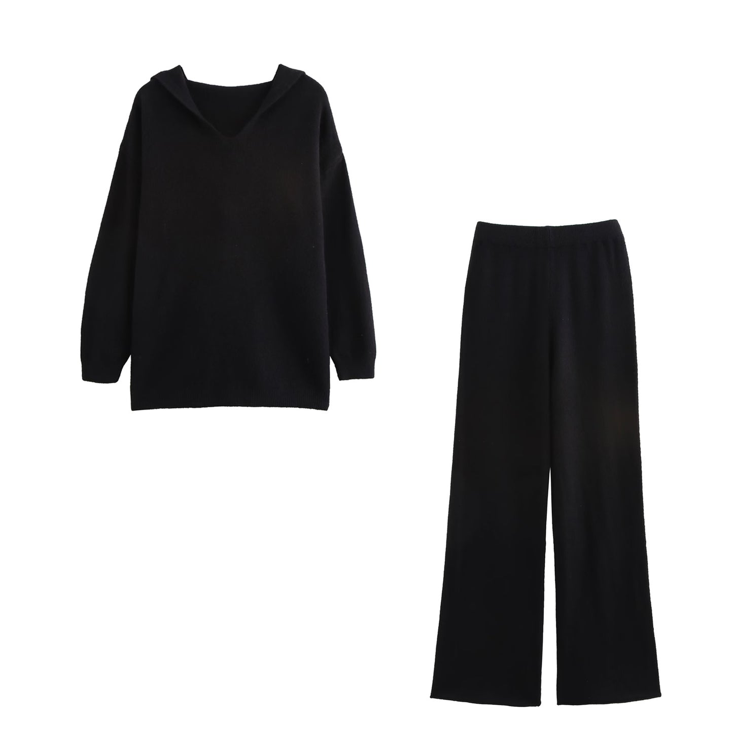 Hooded Pullover and Wide Leg Pants