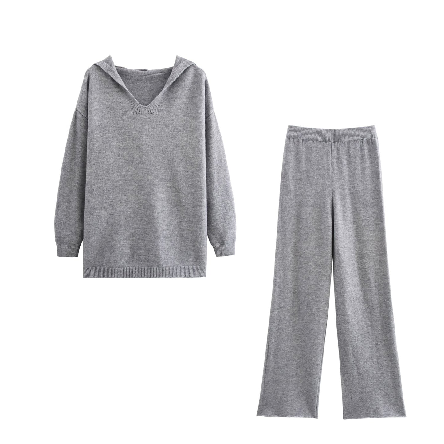 Hooded Pullover and Wide Leg Pants