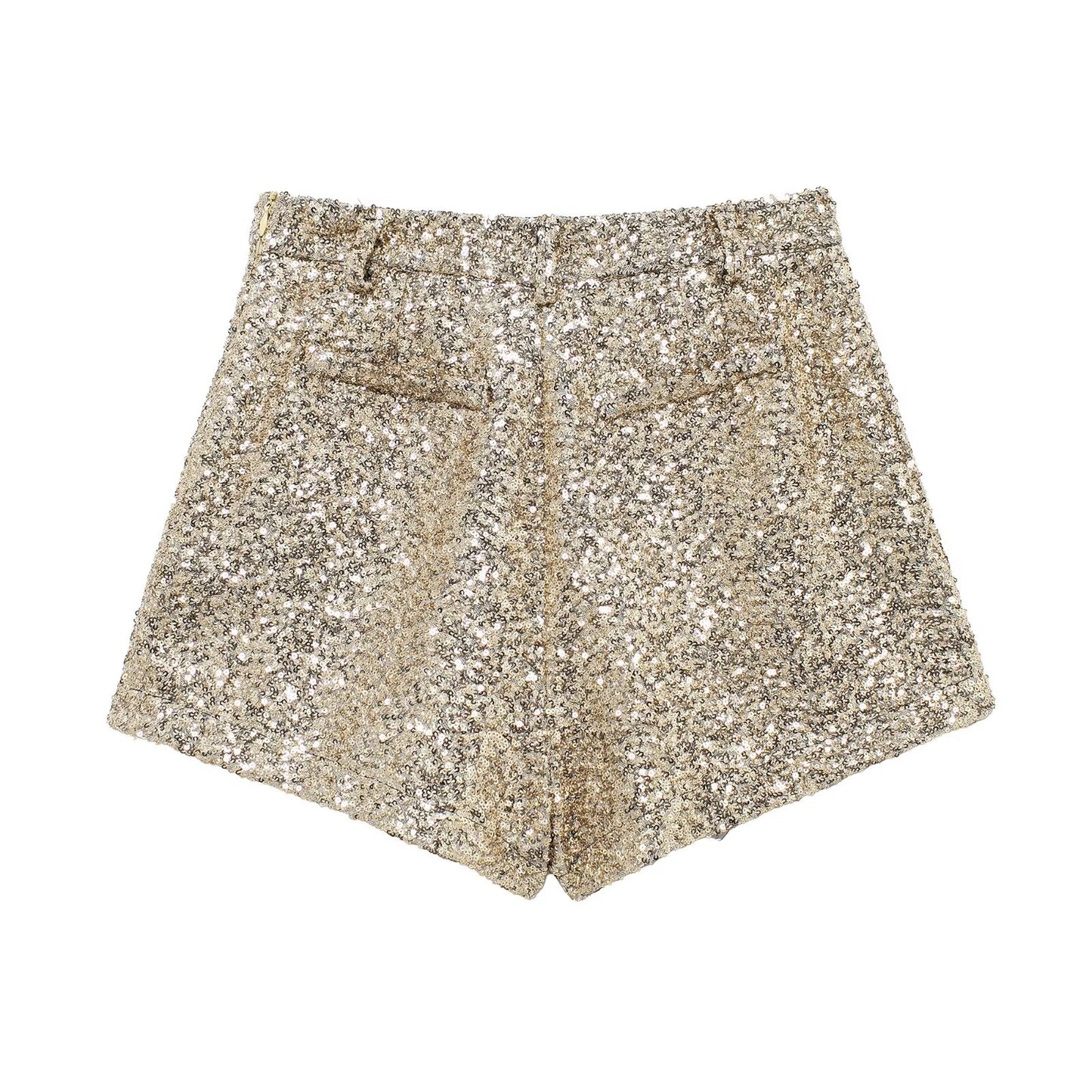 Medium Rise Sequin Shorts