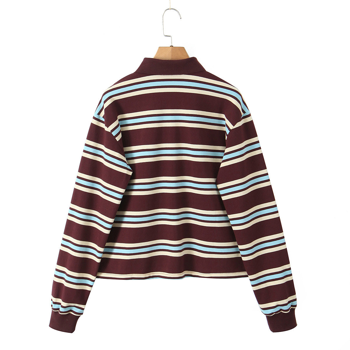 Long Sleeve Collared Striped Top