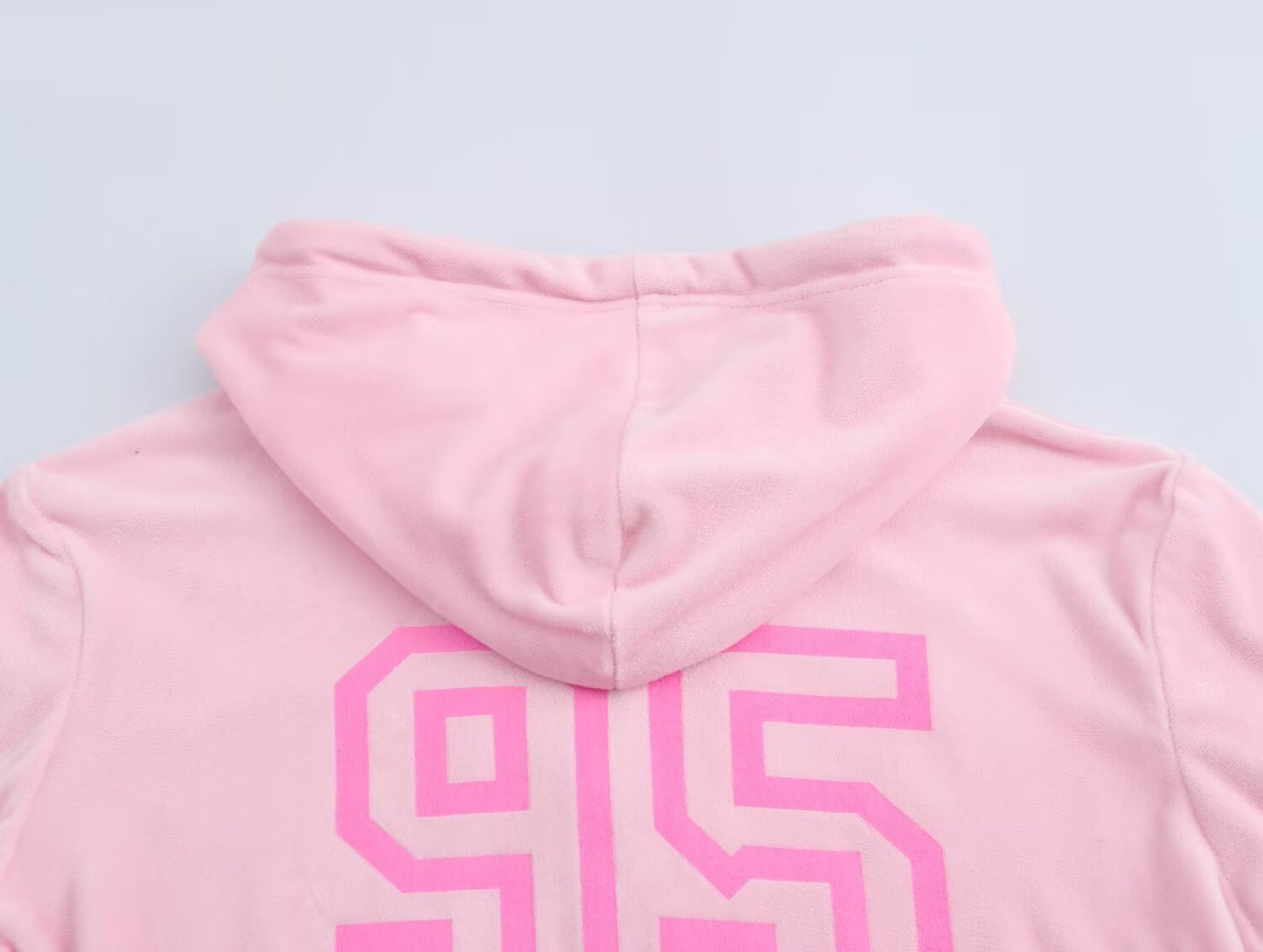Graphic Print Velour Hoodie and Sweats Set
