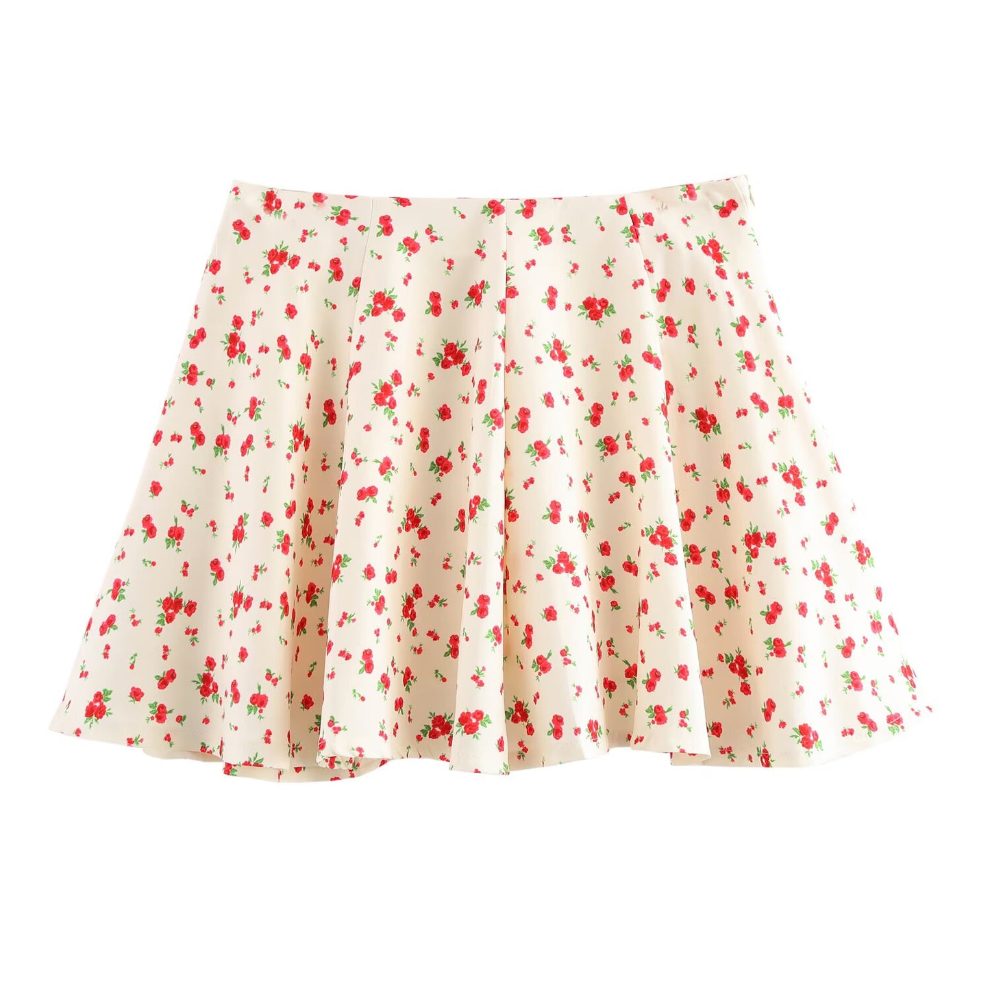 Floral Print Square Collar Top and Mini Skirt Set