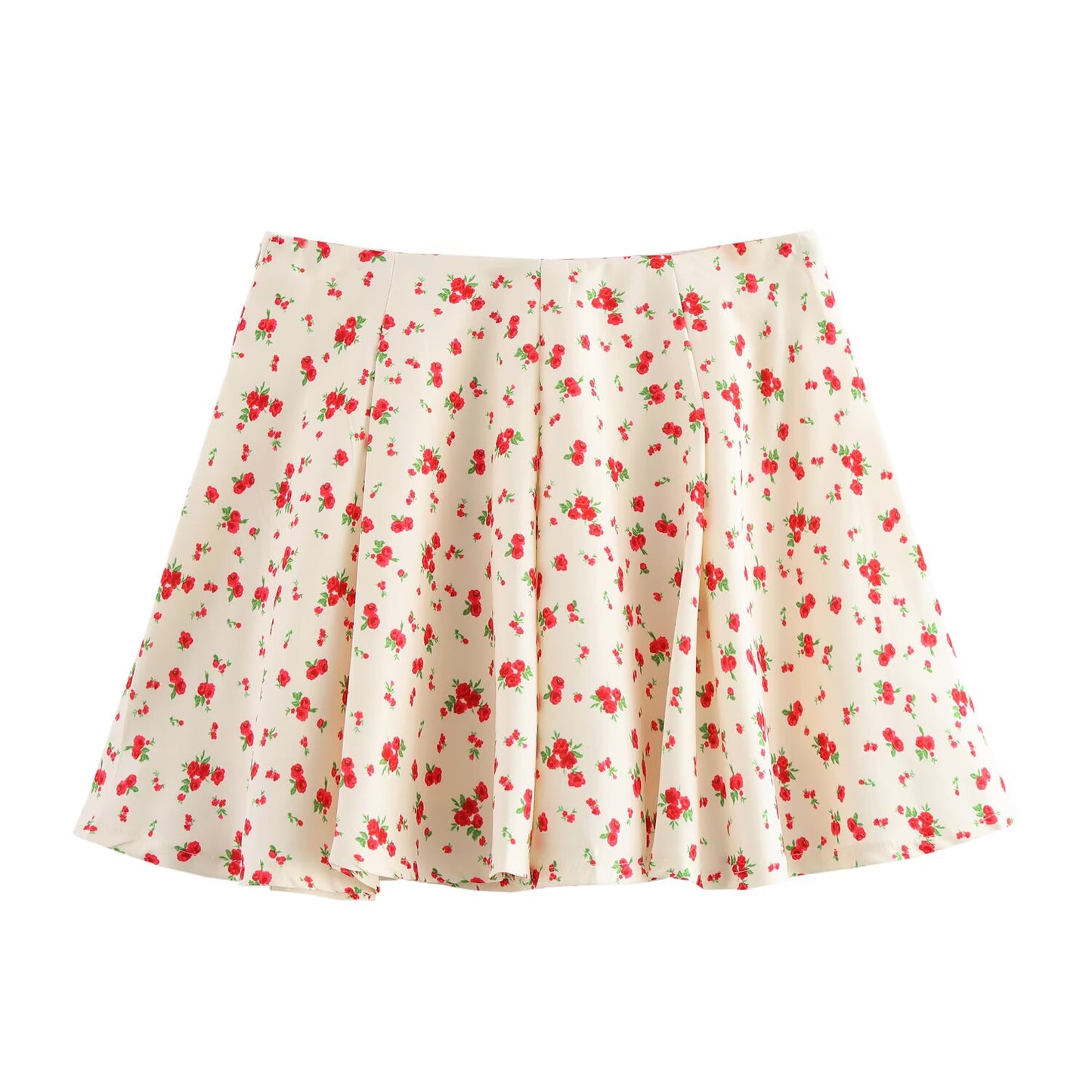 Floral Print Square Collar Top and Mini Skirt Set