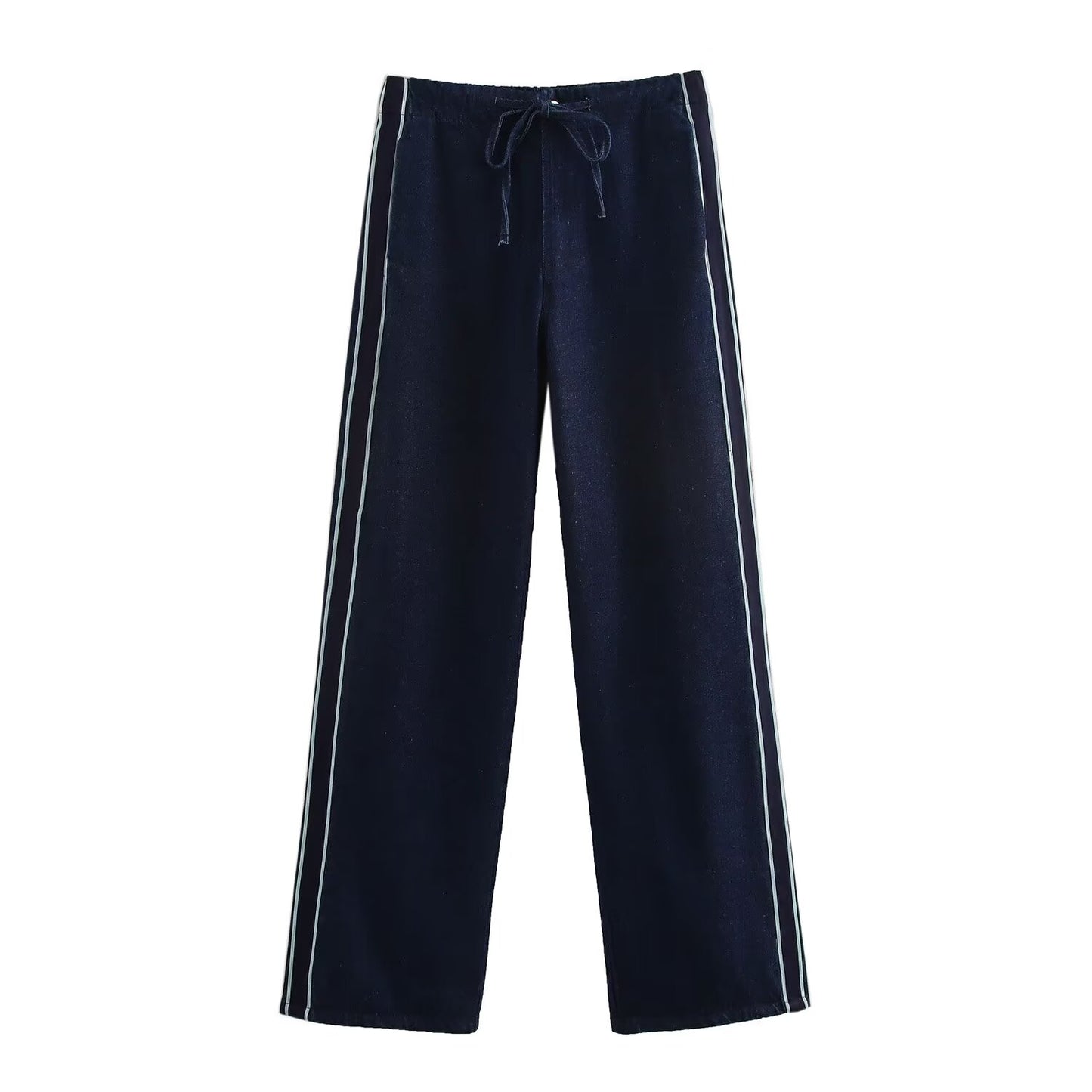 Side Stripe Denim Jacket and Pant Set