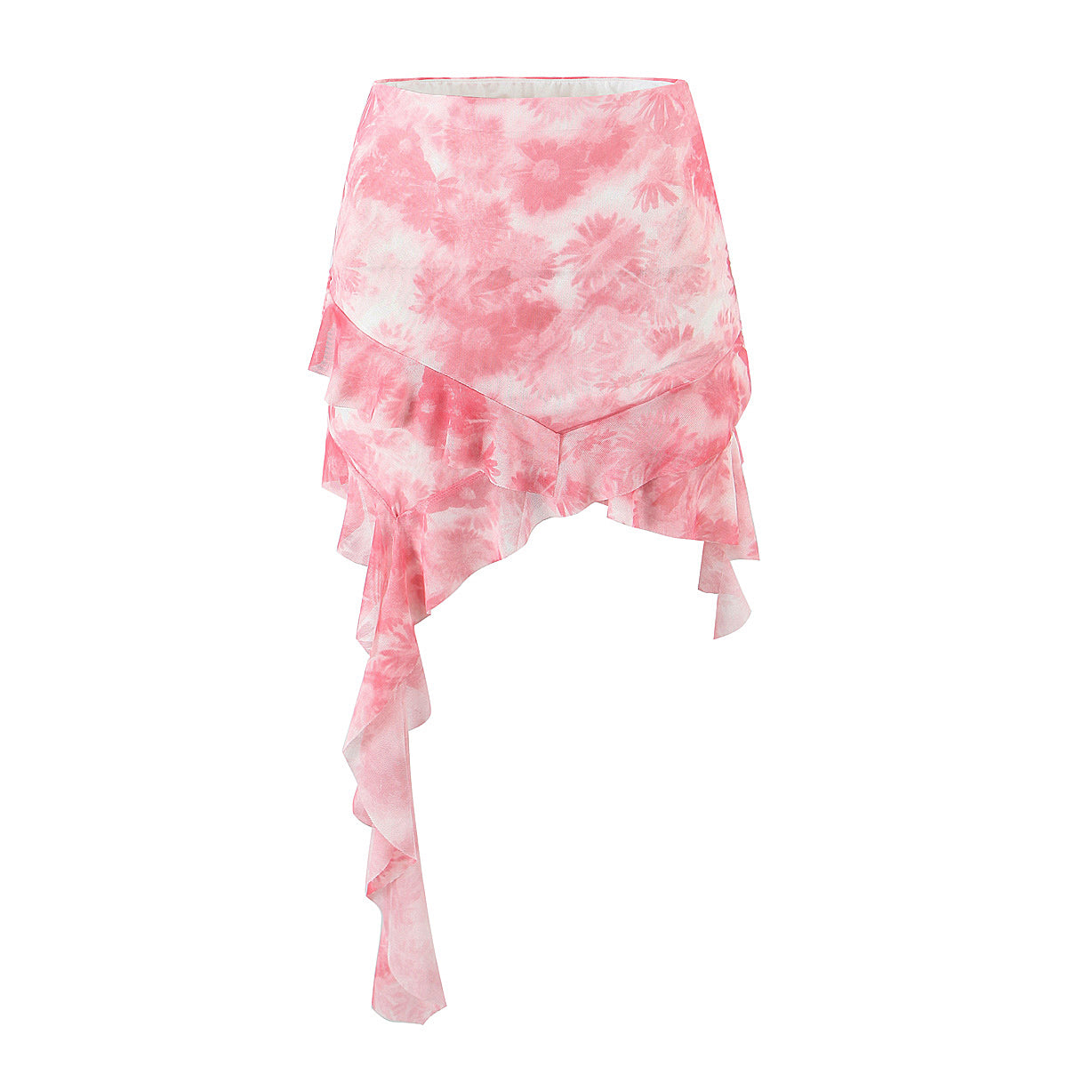 Asymmetric Spaghetti Strap Tie Dyed Top and Skirt