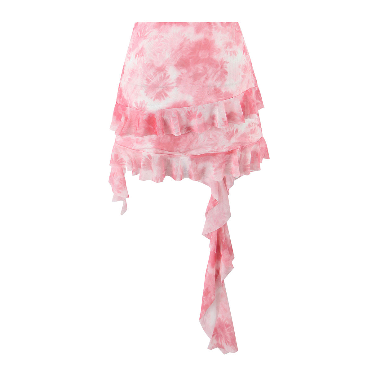 Asymmetric Spaghetti Strap Tie Dyed Top and Skirt