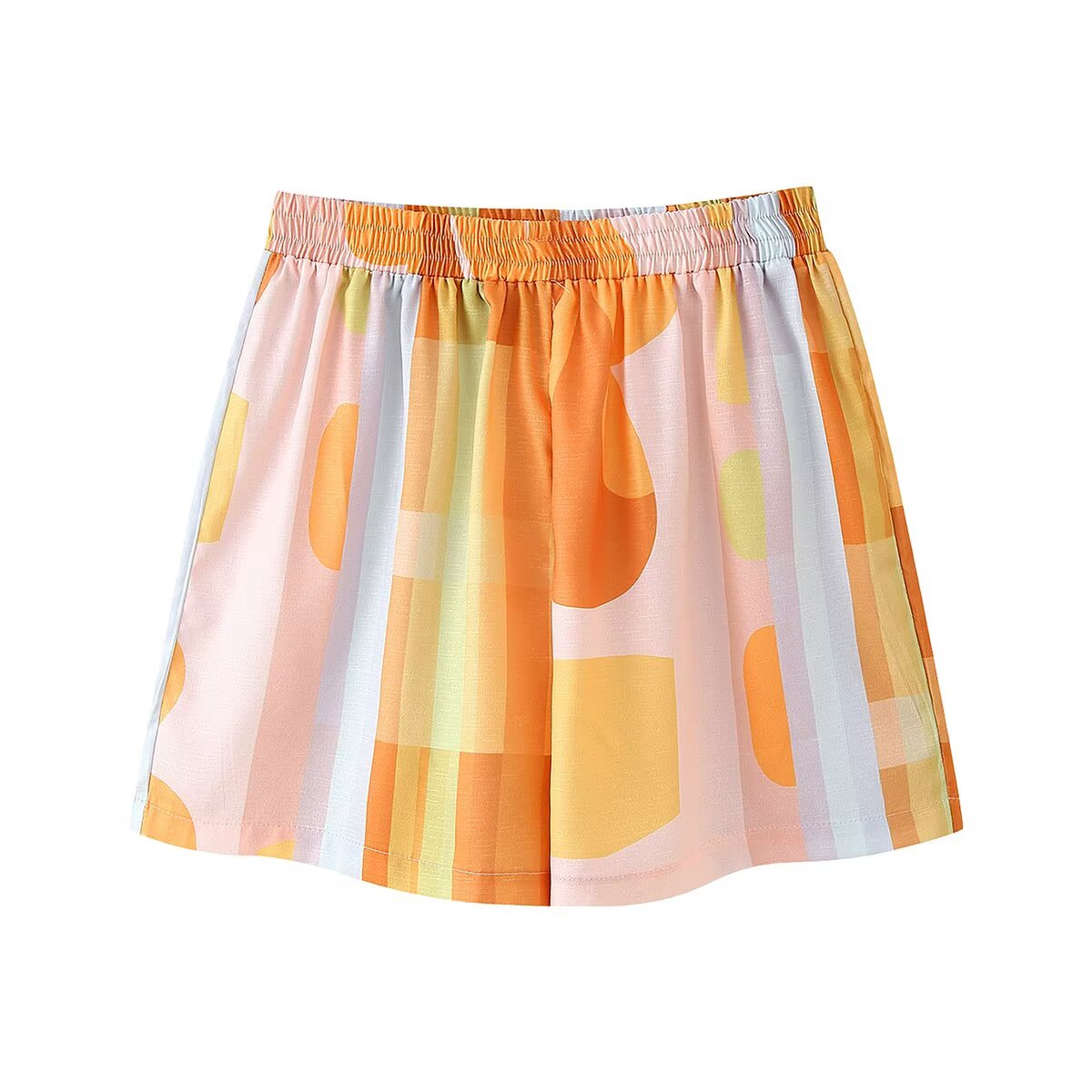Print Loose Fitted Short Sleeve Button Down and Short Set