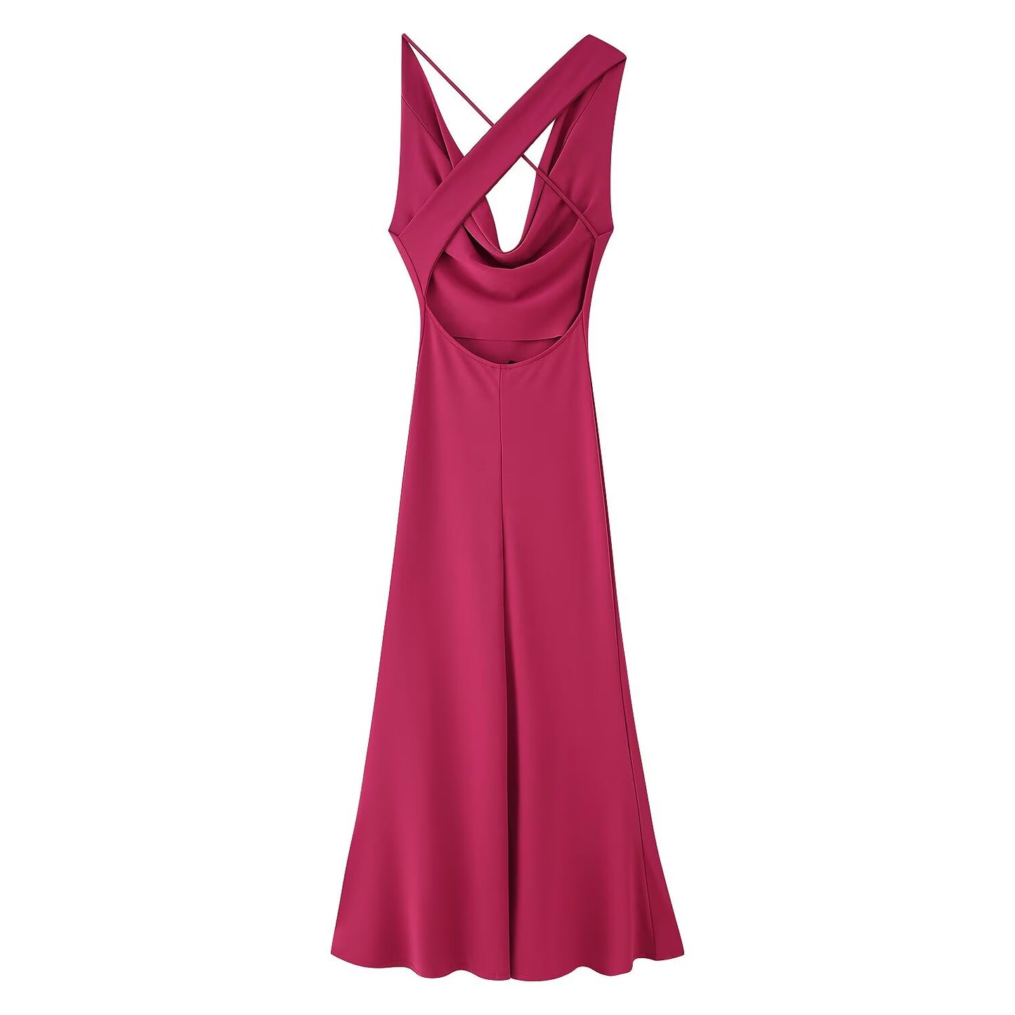Cowl Neck Cross Back Maxi Dress