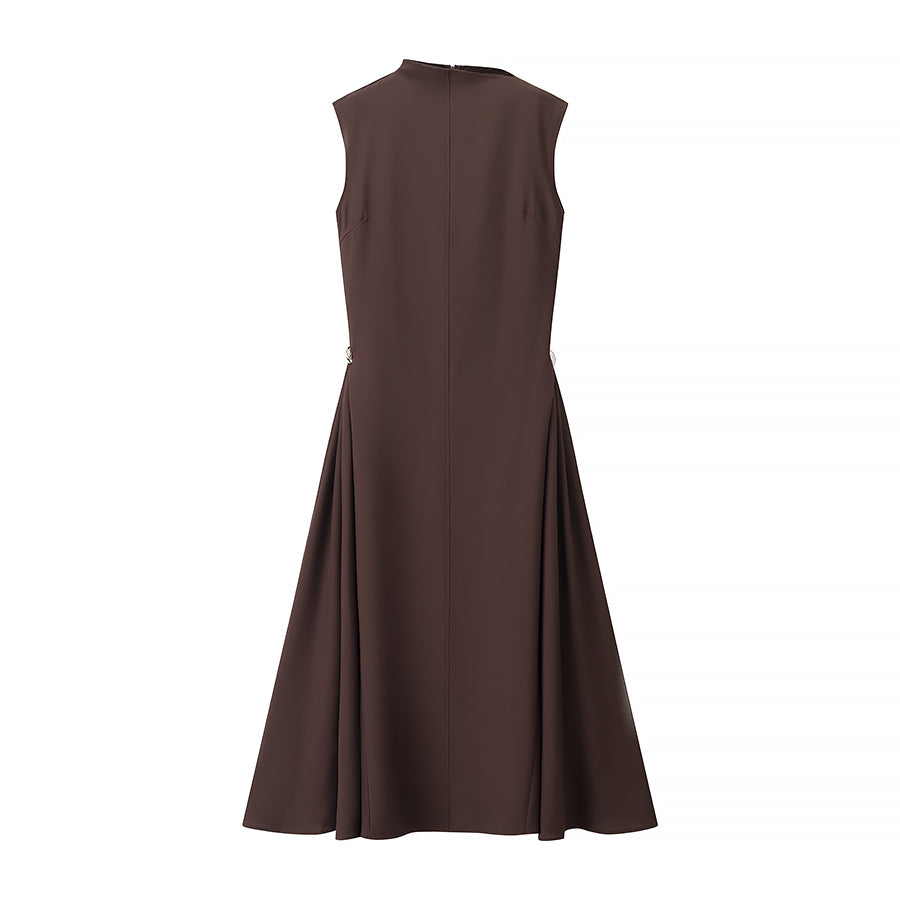 Drop Waist Sleeveless Broach Maxi Dress